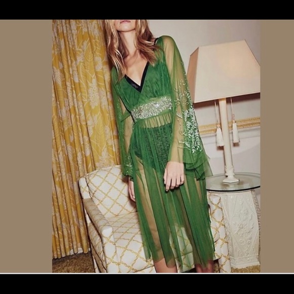 Free People Tops - Free People Vintage Dreams Tulle Maxi Top/Sequin